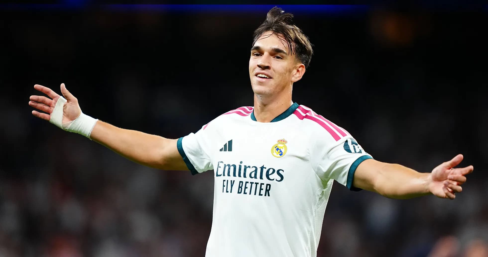 Player celebrating during a match for Real Madrid Player celebrating during a match for Real Madrid