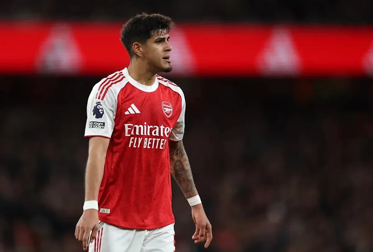 Player in Arsenal kit during match at stadium Player in Arsenal kit during match at stadium