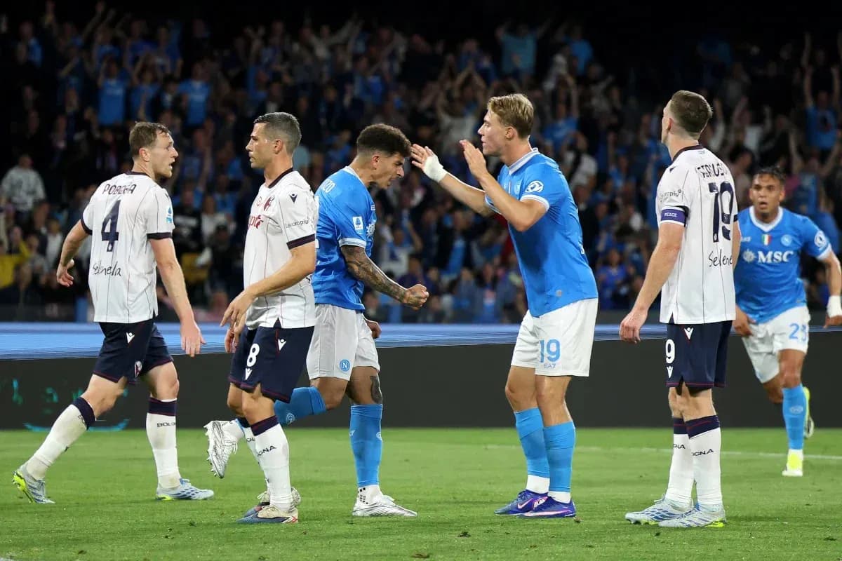 Napoli players celebrating a goal during match Napoli players celebrating a goal during match