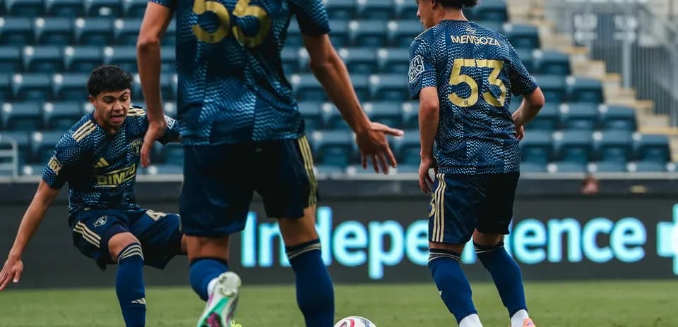 Players from Philadelphia Union II during match Players from Philadelphia Union II during match