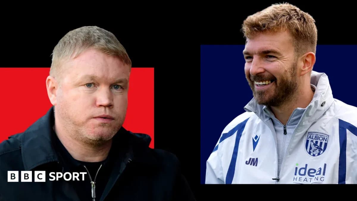 Two football coaches with contrasting expressions Two football coaches with contrasting expressions